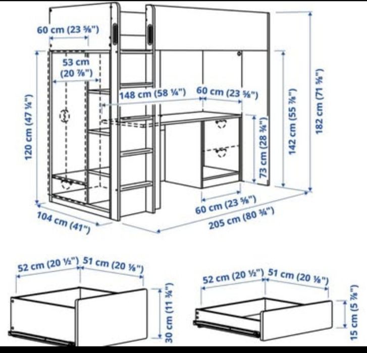 Cama Solteiro Beliche Ikea + Ikea - Nunca foi usada