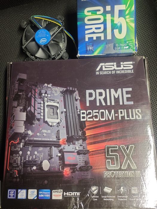 Комплект i5 7600, Asus Prime b250m plus