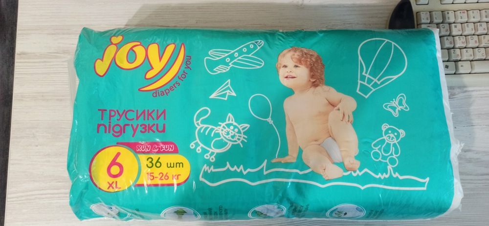 Продам трусики-підгузки Joy XL (розмір 6, 15–26 кг)