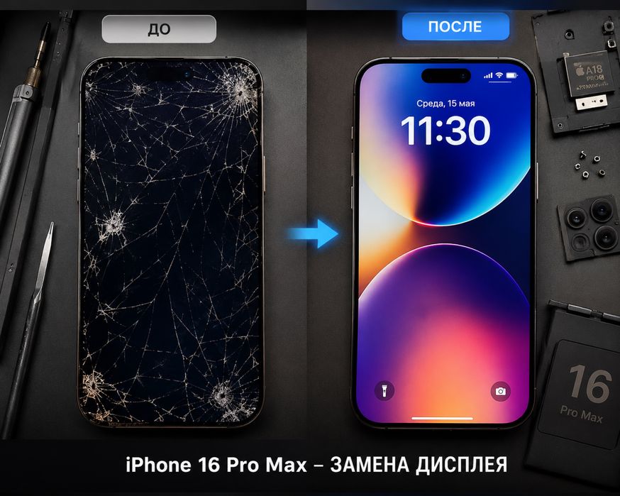 Дисплеї нові для Apple iPhone 16 Pro Max  Soft OLED качество оригинала установка