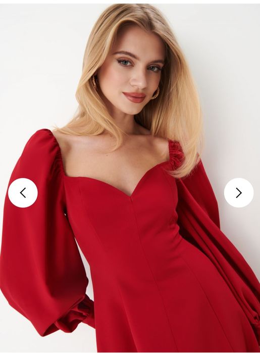 Sukienka mini z bufiastymi rękawami