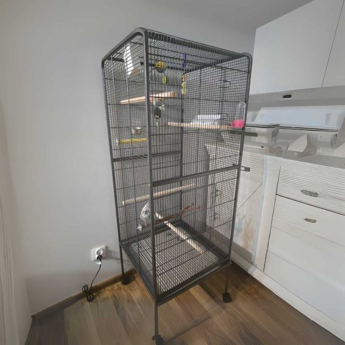 Duża Klatka Woliera na Kółkach dla Papug i Ptaków Egzotycznych 146 cm