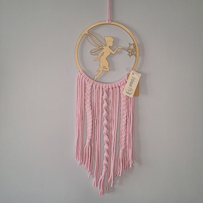 Makrama wróżka Dzwoneczek dla dziewczynki dekoracja do pokoju