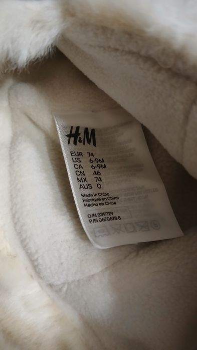 Czapka dziecięca, zimowa rozm. 74 H&M