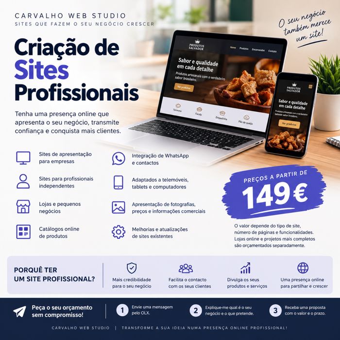 Criação de Sites Profissionais a partir de 149 €