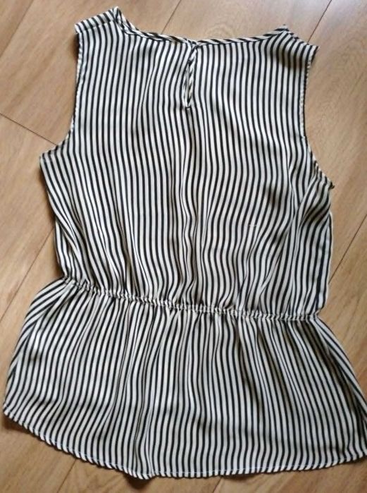 bluzka paski biała-czarna 38*H&M* bez rękawów