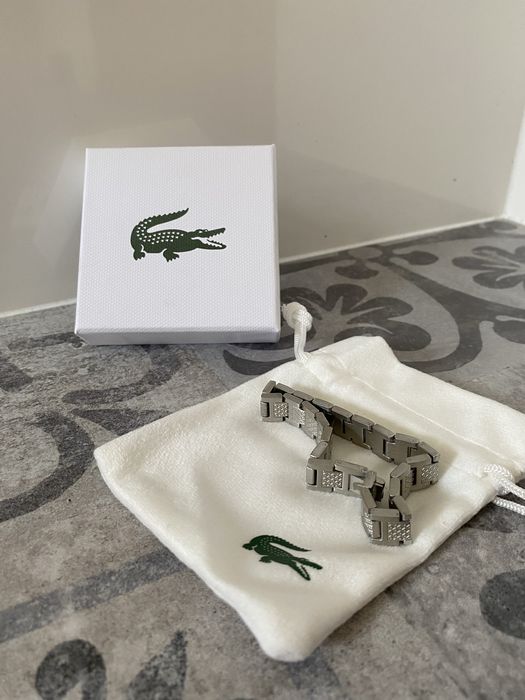 lacoste bracelet y2k w srebrnym wykończeniu