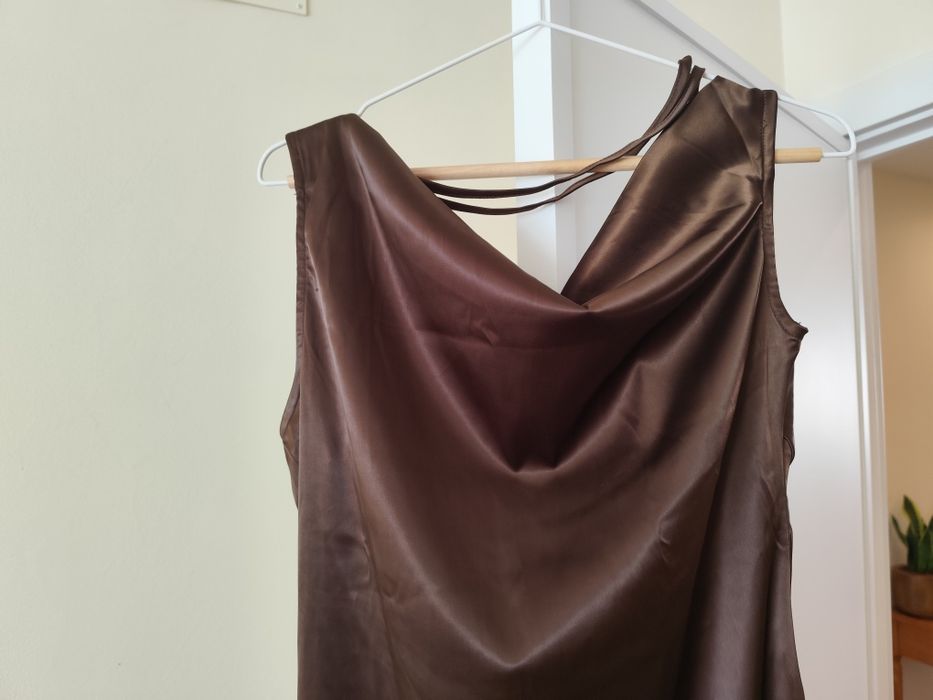 Vestido Castanho para evento ou festa