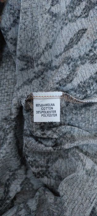 Bawełniana bluzka w wężowy wzór z podpinanymi rękawami, R. 2XL