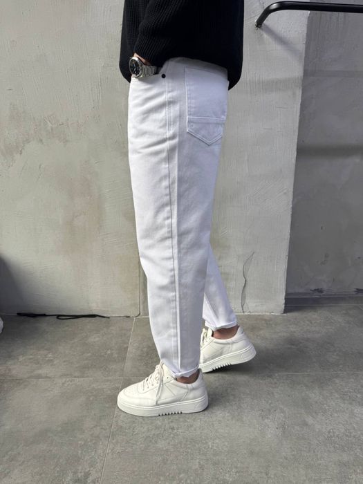 Білі чоловічі джинси мом, мужские джинсы мом, Ідеально на весну/літо