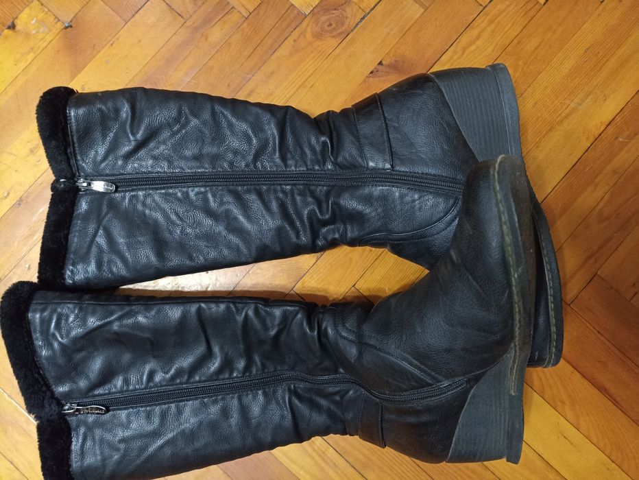 Сапоги зимние кожаные