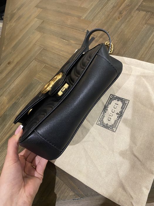 Gucci marmont mini 22 cm czarna torebka damska
