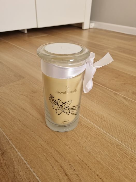 Świeca JawelCandel vanilia 400g z kolczykami 925