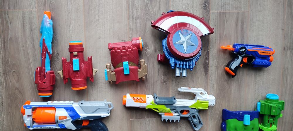 Pistolet NERF pistolety zestaw karabin miecz