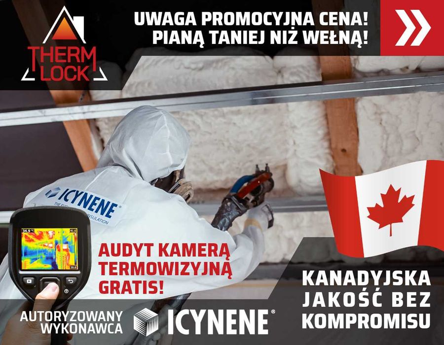 Ocieplanie Pianą PUR Ocieplenie Poddasza DACHU Pianą Piana PUR ICYNENE