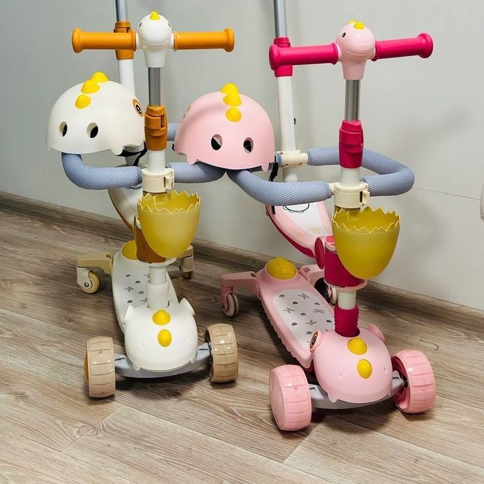 Самокат з бортиком з сидінням та батьківською ручкою City Line Maraton