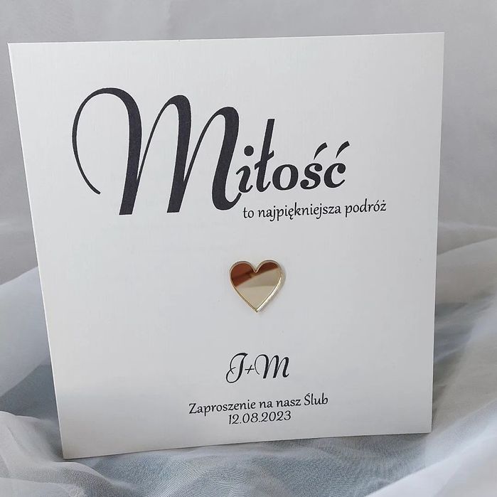 Zaproszenia ślubne minimalistyczne glamour