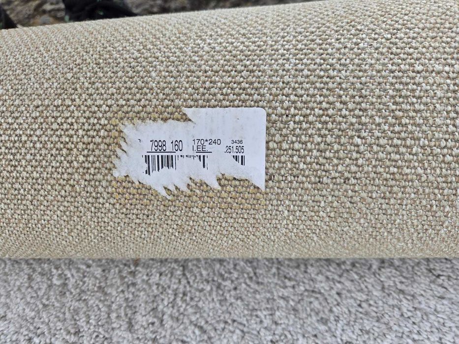 Tapete Felpudo Grande 170x240cm Bege/Cinza - Sem Defeitos