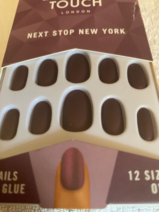 Sztuczne paznokcie tipsy Elegant Touch London 24 Nails with Glue brąz