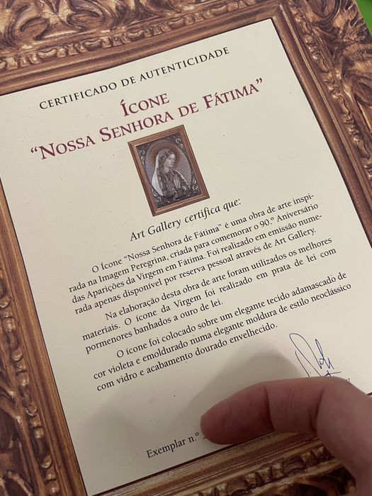 Ícone N. Senhora versão coleccionador prata e ouro de lei