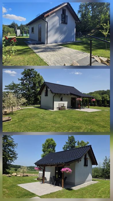 Domek w górach ( Karkonosze ) ogrodzony z balią