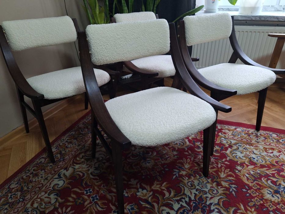 4 Krzesła skoczek Kędziorek Vintage PRL klubowe