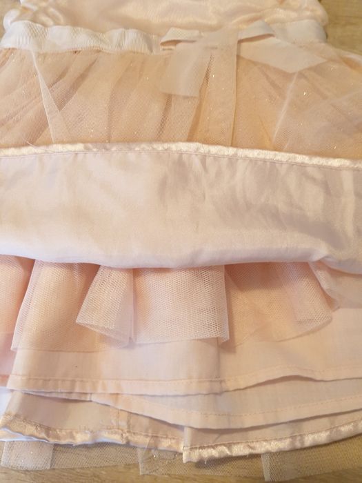 Sukienka niemowlęca, dziewczęca brzoskwiniowa wesele, komunia r.74