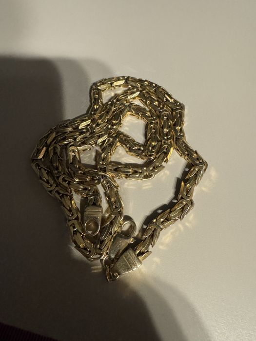 Łańcuszek Srebrny Pozłacany Splot Królewski 4,50 mm Męski pr 925