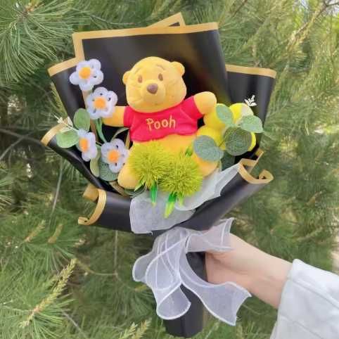 Bouquet de flores artificiais do urso poh/ da disney NOVO ENVIO GRÁTIS