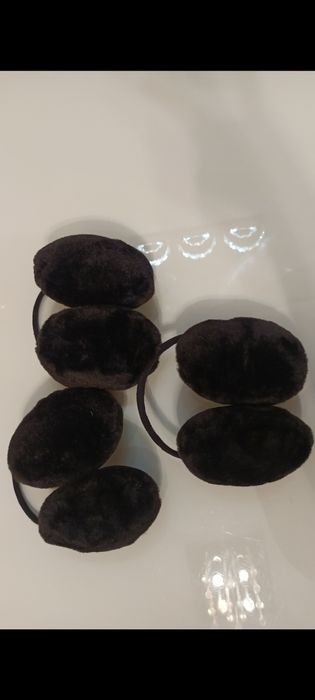 Nauszniki pluszowe, kolor czarny