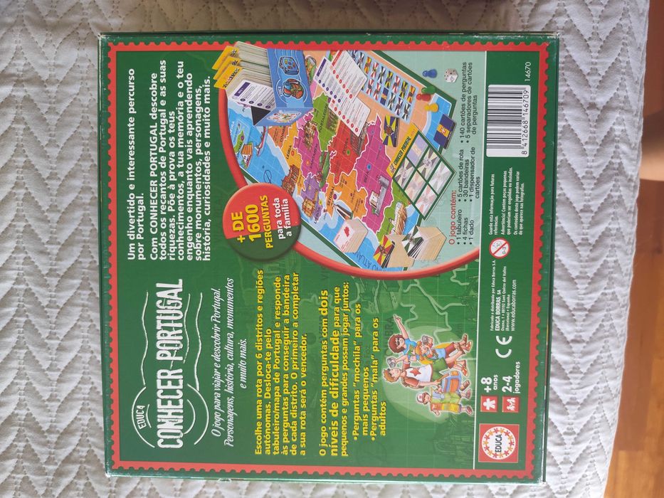 Jogo de Tabuleiro "Conhecer Portugal" Educa (+1600 Perguntas) - Em Excelente Estado