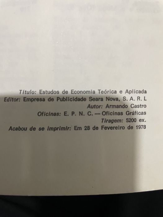 Livro: Estudos de Economia Teórica e Aplicada 2a Edição 1978