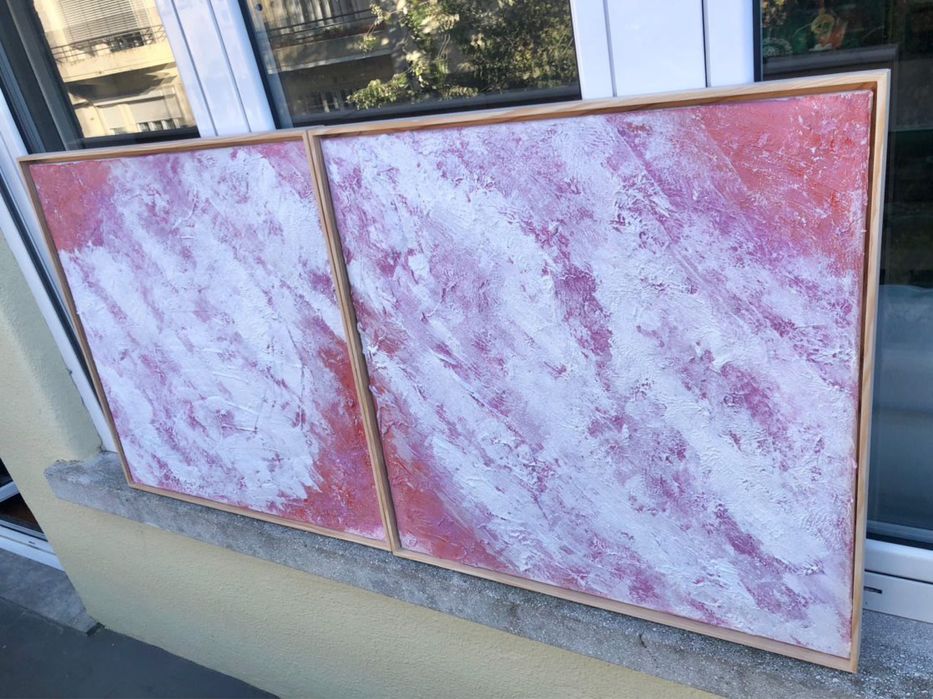 Quadros em tela com textura