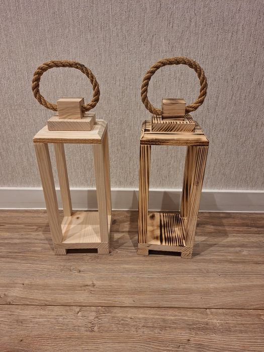 Lampion drewniany, latarenka