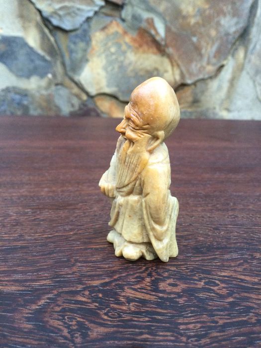 Escultura Buda Chinesa Pedra Dura China Séc XIX 6,5 cm