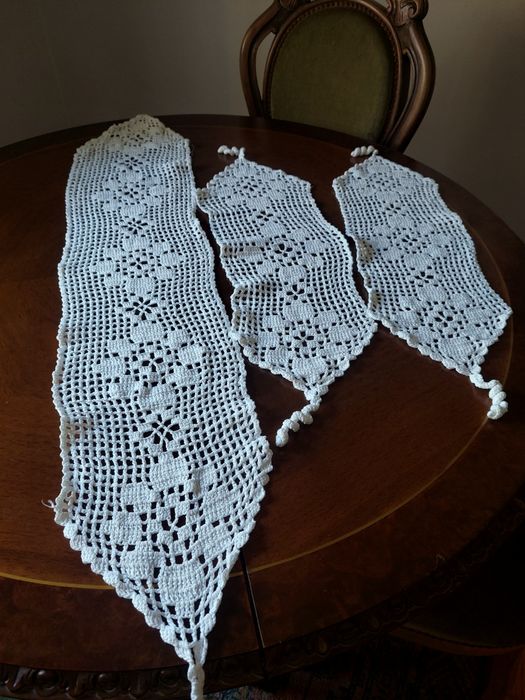 Conjunto de 3 Napperons em renda branca
