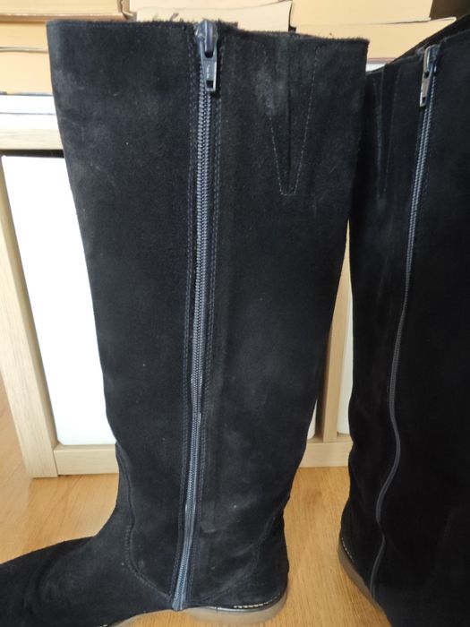 Tommy Hilfiger Wera 2 – zamszowe kozaki, granatowe, klasyka premium 39