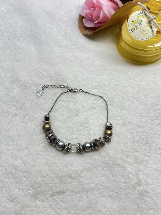 Bransoletka na kostkę korale koraliki cyrkonie kryształki elegancka glam glamour fashion Accessorize 1