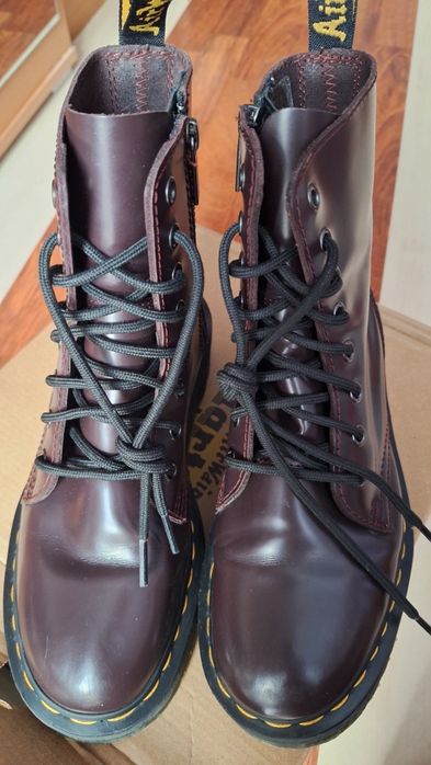 Bordowe Buty glany Jadon dr Martens