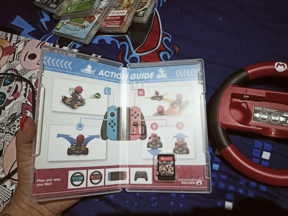Gra Mario Kart Deluxe 8 plus oryginalna kierownica Nintendo Switch j.n