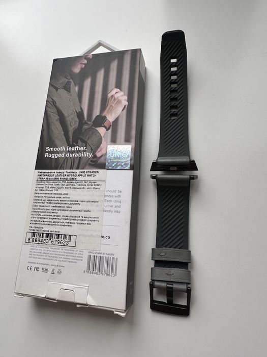 Ремінець для Apple watch UNIQ STRADEN grey 42,44,45,46,49mm