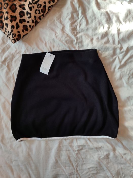 Юбка спідниця міні тепла в'язана тенісна котон бавовна рубчик в'язана