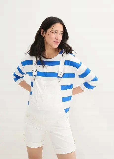 B.P.C spodenki ogrodniczki białe ciążowe r.46