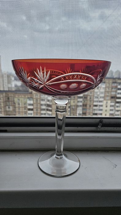 Кришталева ваза для фруктів, вінтаж