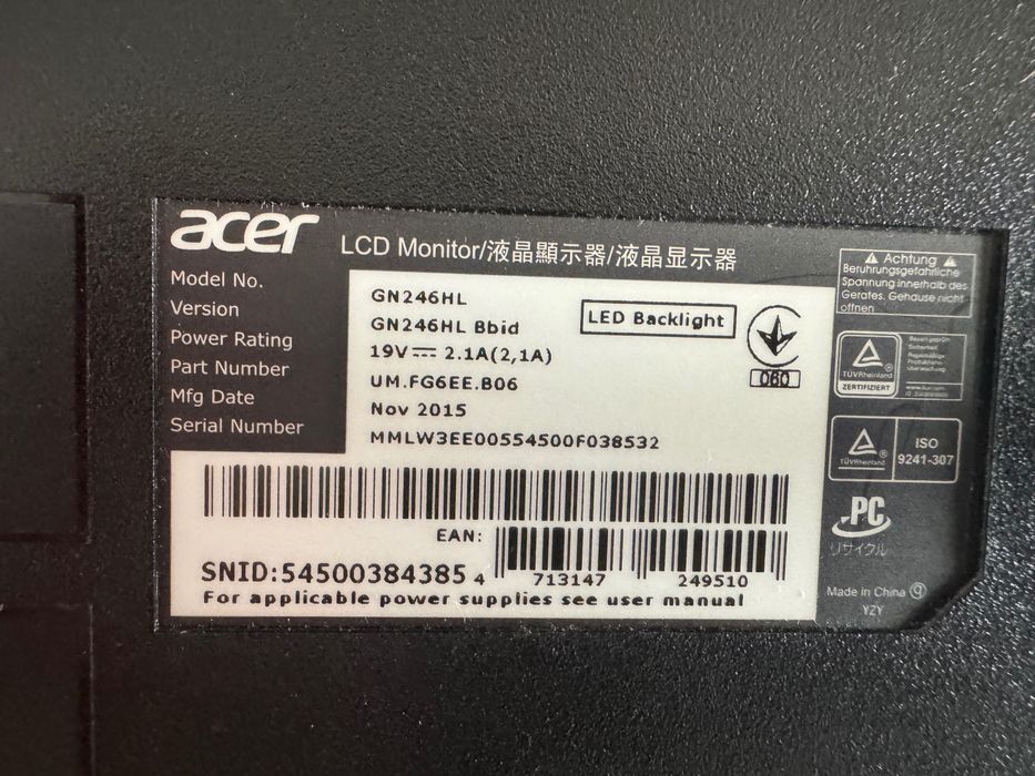 Monitor Acer 144hz