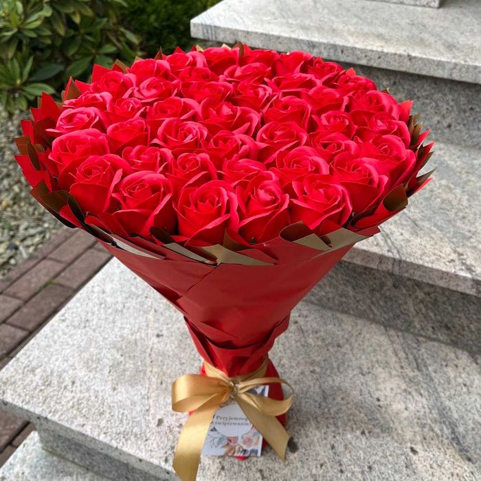 Bukiet mydlany kwiaty mydlane róże 40 szt. Prezent na 40 Urodziny