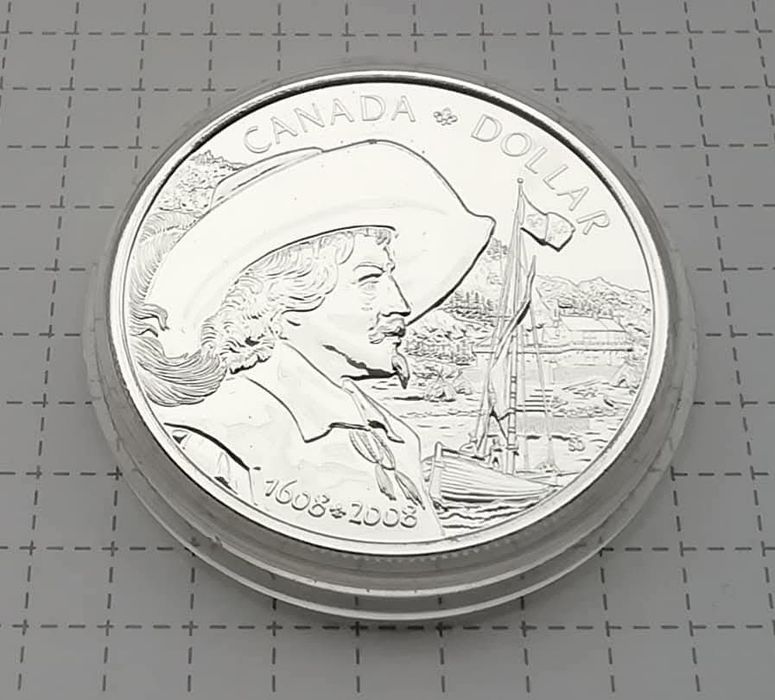 Канада 1 долар 2008р. СРІБЛО. 400 років Квебек. Футляр!