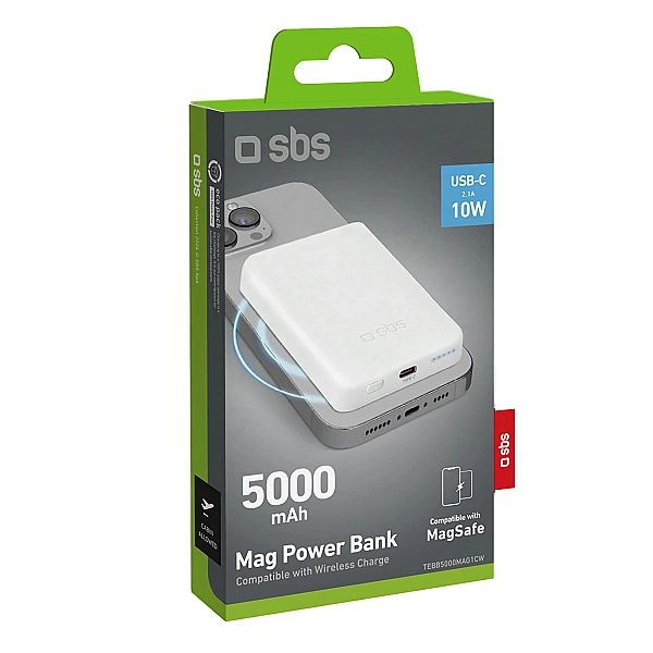 Powerbank SBS TEBB5000MAG1CW 5000 mAh USB-C, kompatybilny z MagSafe -
