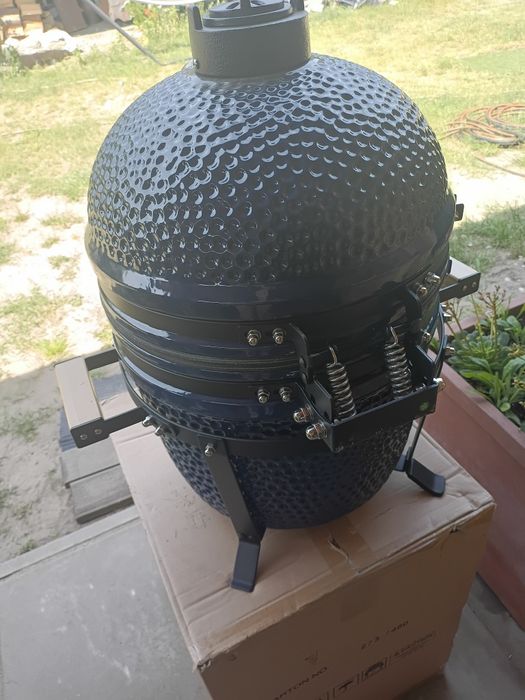 Piękny ceramiczny grill Kamado Compact 15" BBQ granatowy