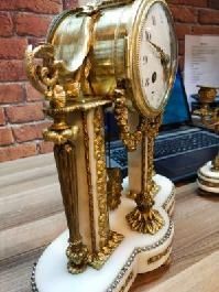 Zegar kominkowy brąz złocony antyk XIXwiek Empire